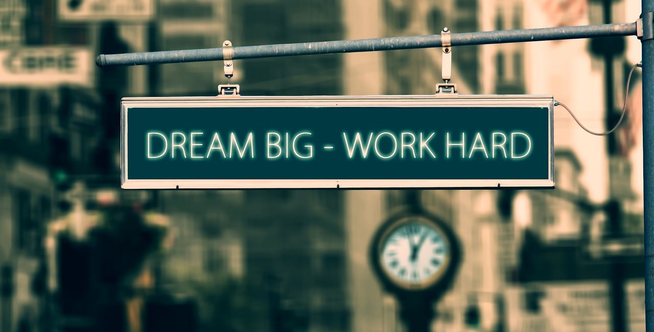 dream big work hard sign on quote 5556539