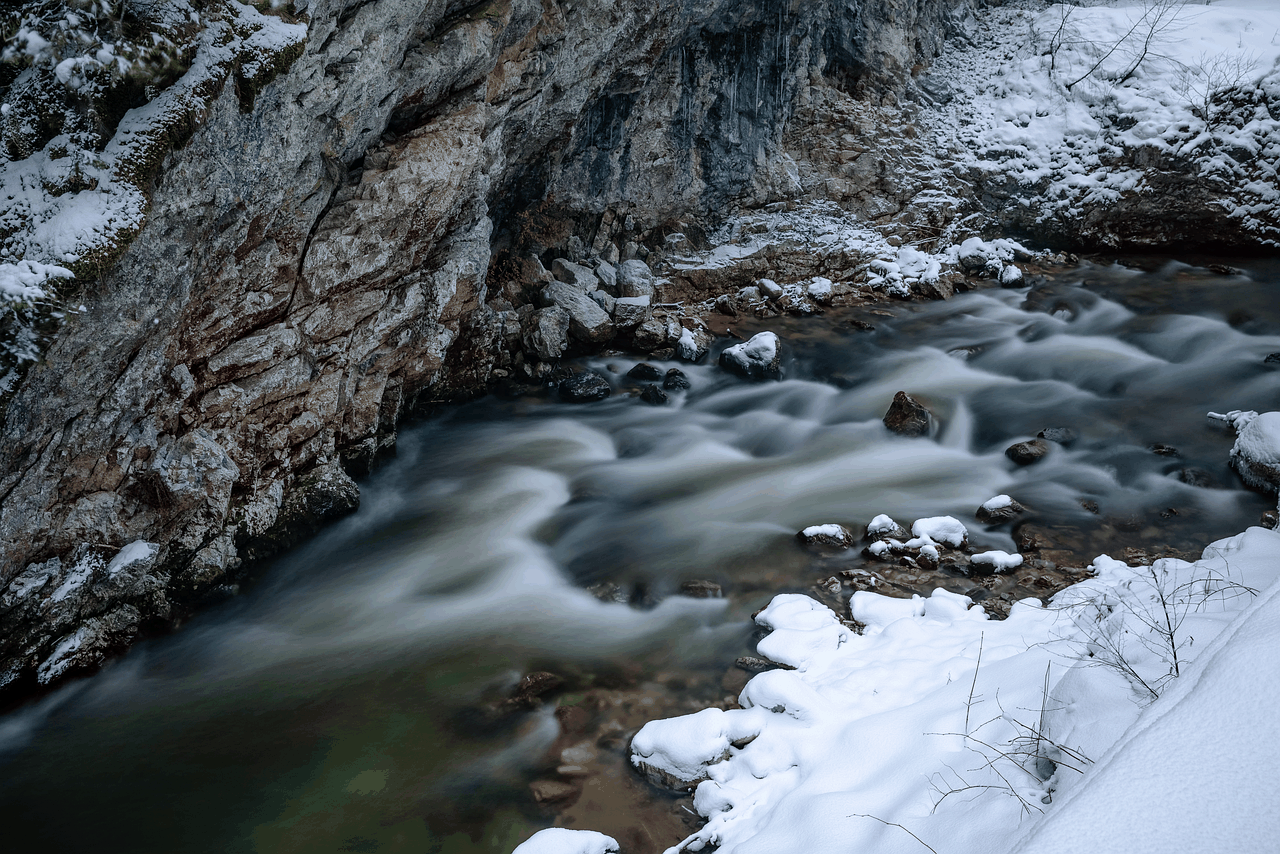 river rocks water snow winter 7966163