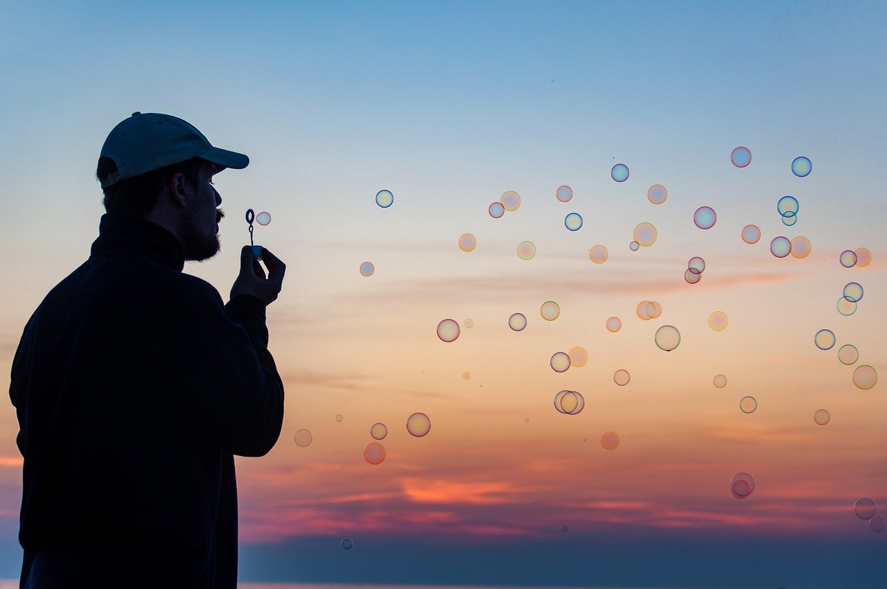 soap bubbles blowing bubbles sunset 8253276