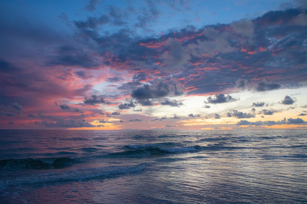 sunrise beach sea ocean sky 5084755