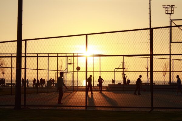 sunset basketball people silhouette 5383040