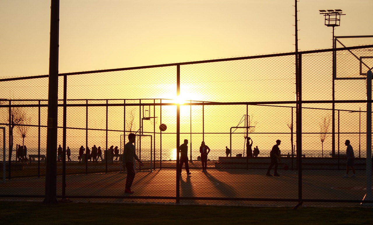 sunset basketball people silhouette 5383040