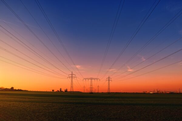 sunset countryside power lines 3442835